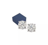 Diamonique Sterling Silver Platinum Clad 100-Facet 3.00 cttw Stud Earrings